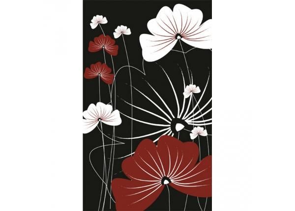 Non-woven kuvatapetti Flowers on black