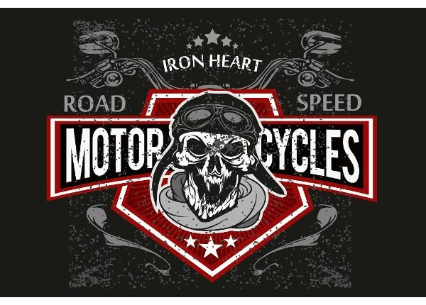 Non-woven kuvatapetti Retro Biker Skull