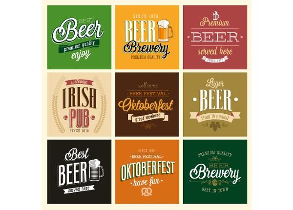Non-woven kuvatapetti Vintage Beer Set