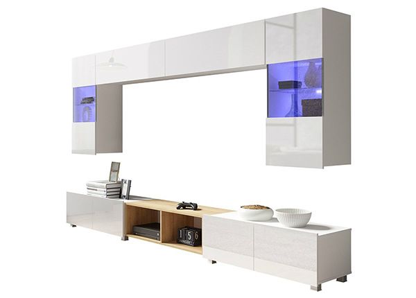 Olohuoneen kalusteryhmä 300 cm + LED-valaistus