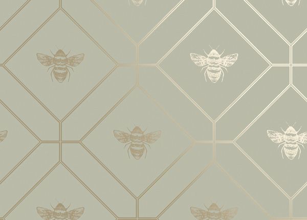 Paperitapetti Honeycomb Bee