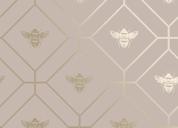 Paperitapetti Honeycomb Bee