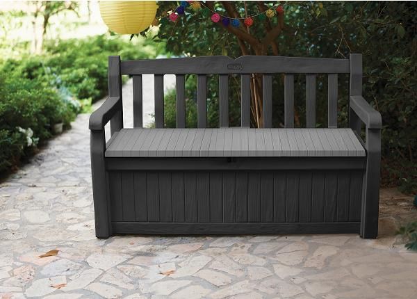 Pihaapenkki sällytystilalla Keter Eden, grafiitti