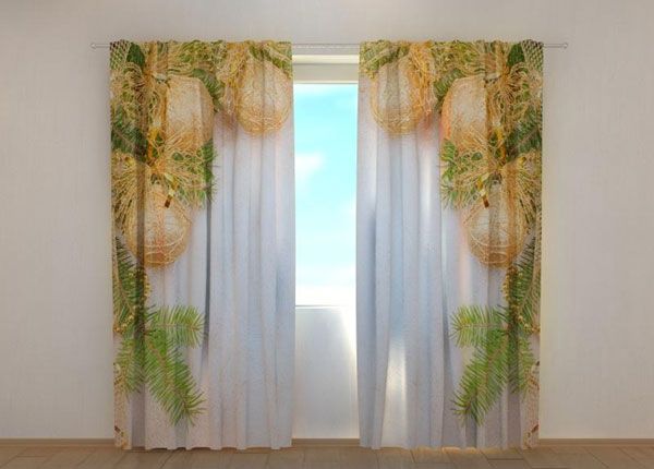 Pimennysverho Golden Xmas Bows 1 240x220 cm