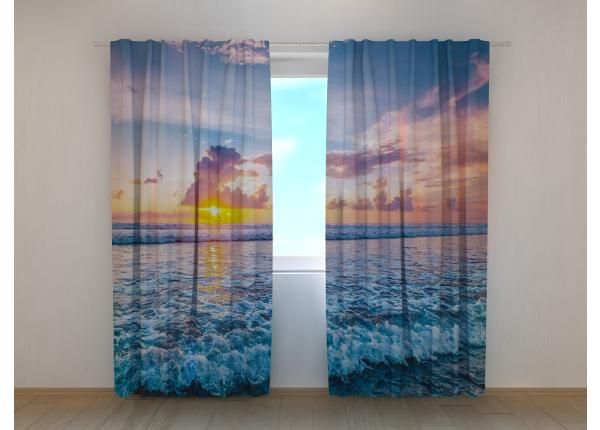 Pimennysverhot Sunset Over the Ocean Waves 240x220 cm