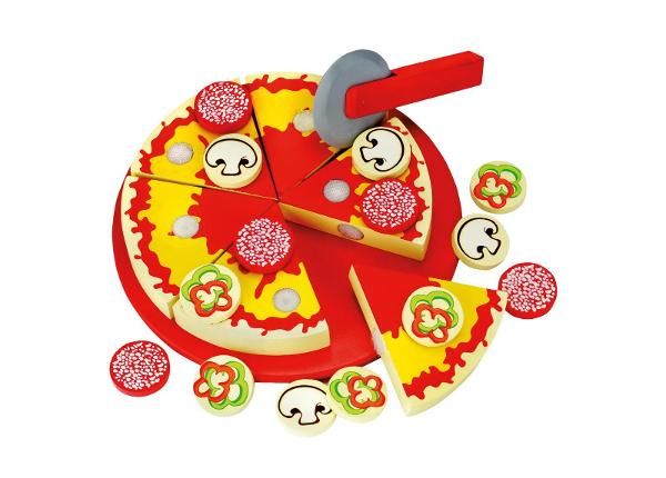 Puinen lelu pizza ja lisäkkeet