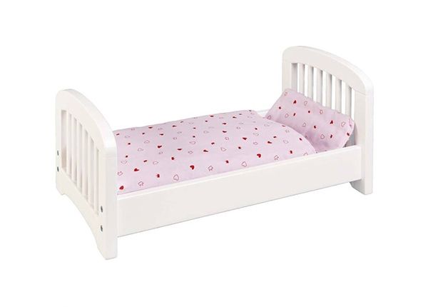 Puinen nuken sänky