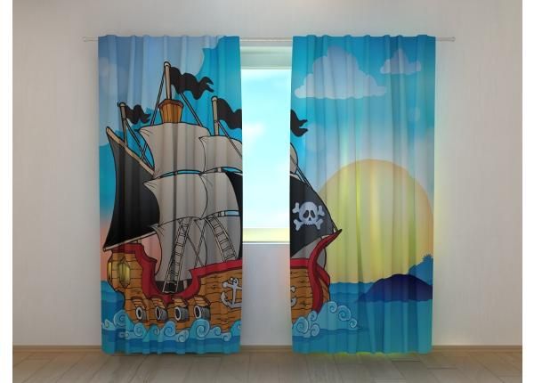 Puolipimentävä kuvaverho Pirates Ship 240x220 cm