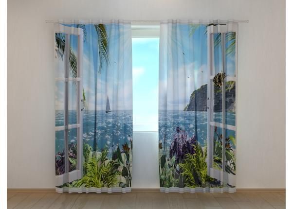 Puolipimentävä kuvaverho Sea Breeze 240x220 cm