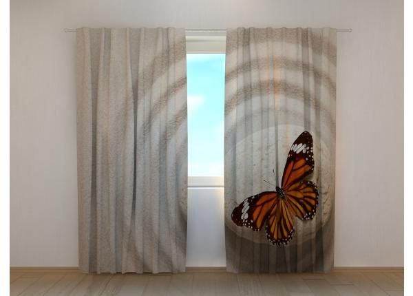 Puolipimentävä kuvaverho Zen Stone with Butterfly 240x220 cm