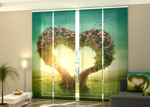 Puolipimentävä paneeliverho Heart tree 240x240 cm