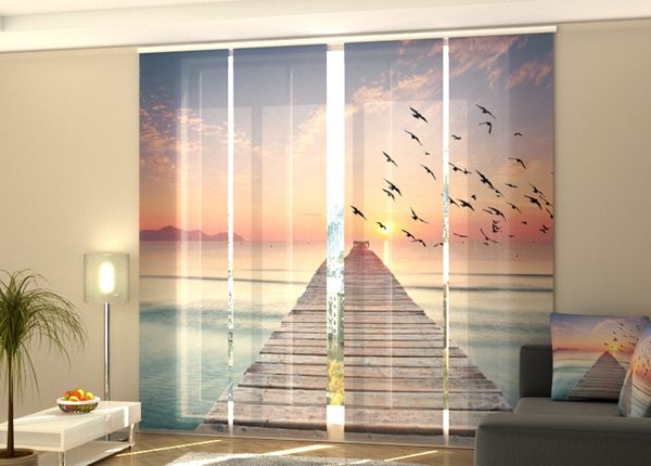 Puolipimentävä paneeliverho Sunrise on the sea 2 240x240 cm