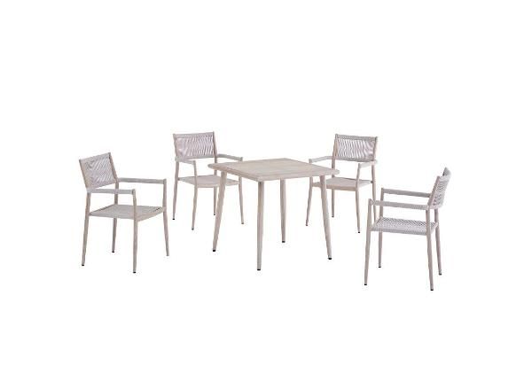 Puutarhakalusteet Bolzano pöytä + 4 tuolia beige