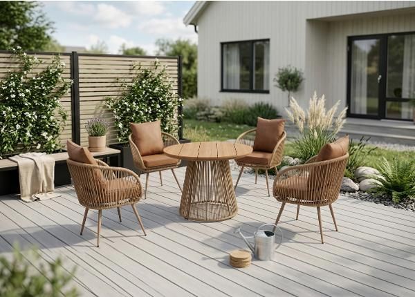 Puutarhakalusteet Lucca pöytä + 4 tuolia