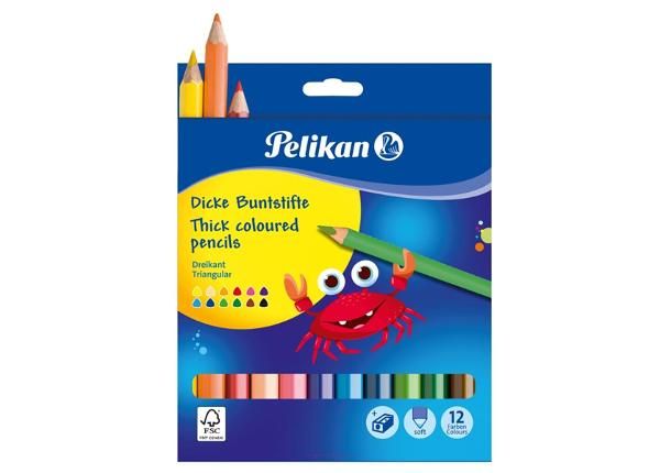 Puuvärit teroittimella 12 väriä Pelikan