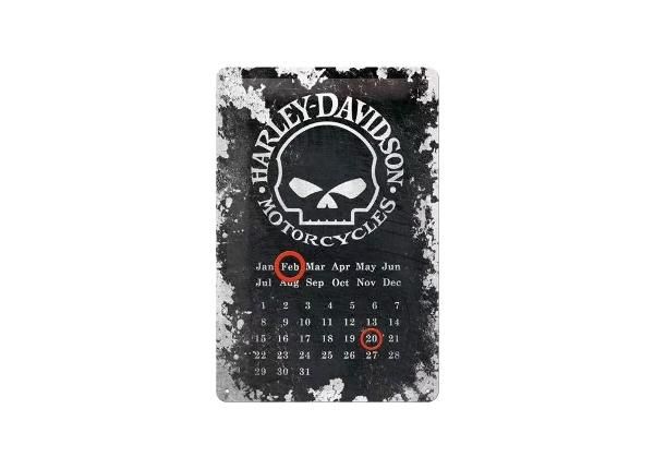 Retro metallikalenteri Harley-Davidson Skull