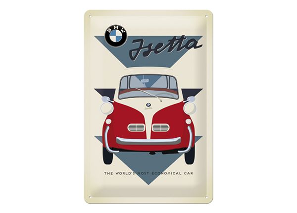 Retro metallitaulu BMW Isetta 20x30cm
