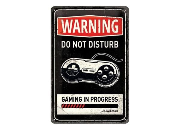 Retro metallitaulu Gaming in progress 20x30 cm