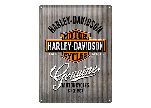 Retro metallitaulu Harley-Davidson Genuine lI 30x40 cm
