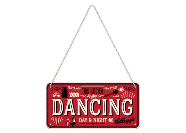 Retro metallitaulu Kellogg's - This Kitchen is for Dancing 10x20 cm