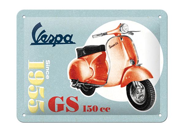 Retro metallitaulu Vespa GS 150 Since 1955 15x20 cm