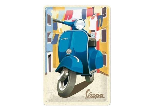 Retro metallitaulu Vespa - Italian Laundry 20x30 cm