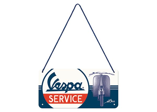 Retro metallitaulu Vespa Service 10x20 cm