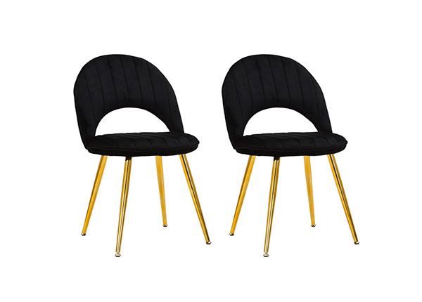 Ruokapöydän tuolit Glam (2 kpl), musta/ kullanvärinen