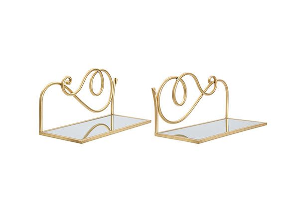 Seinähylly Glam (2 kpl), kullanvärinen