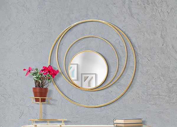 Seinäpeili Arc 80x80 cm, kullanvärinen