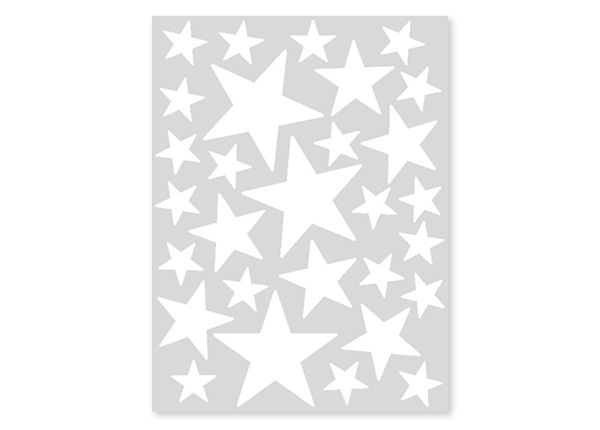 Seinätarrat Stars, valkoinen