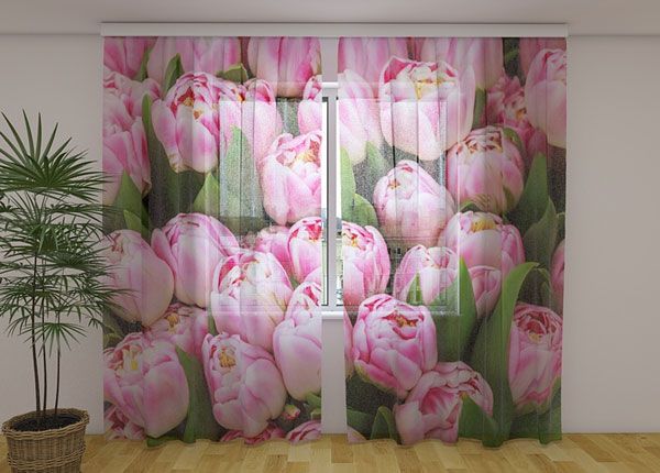 Sifonki-kuvaverho MARVELOUS TULIPS 240x220 cm