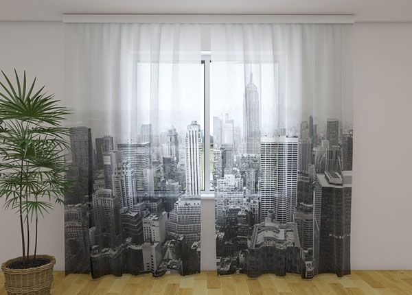 Sifonki-kuvaverho NEW YORK IN BLACK AND WHITE 240x220 cm