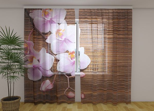 Sifonki-kuvaverho ORCHIDS AND TREE 240x220 cm