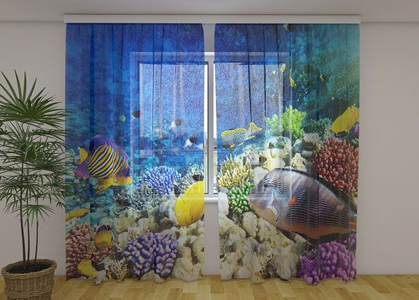 Sifonki-kuvaverho SEA FAIRY TALE 240x220 cm