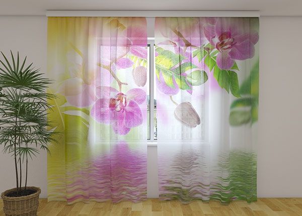 Sifonki-kuvaverho SUMMER ORCHIDS 240x220 cm