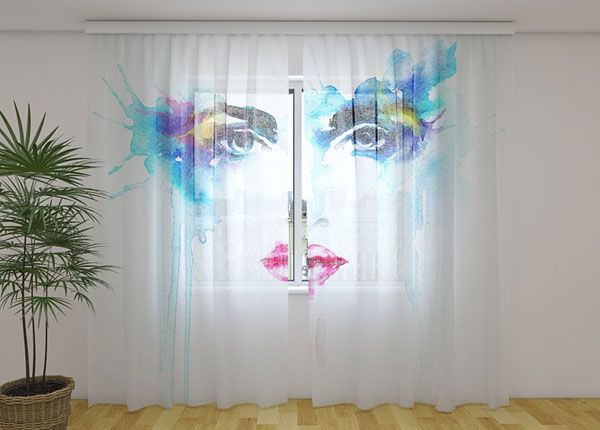Sifonki-kuvaverho WATECOLOR EYES 240x220 cm