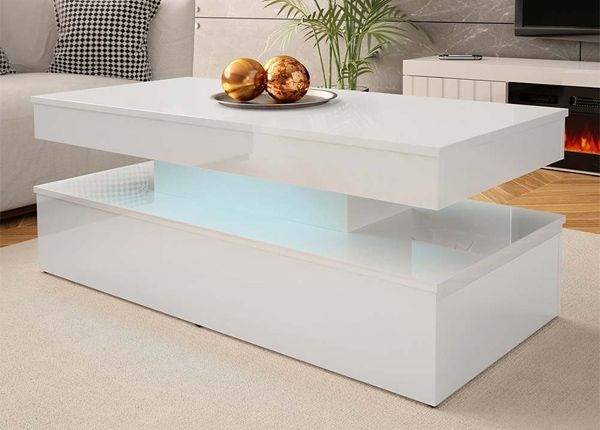 Sohvapöytä Glossa 120x55 cm + LED