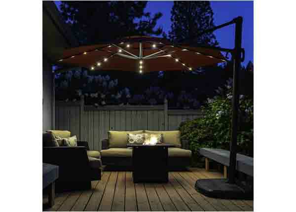 Solarvalaisin aurinkovarjon alle 72 LED