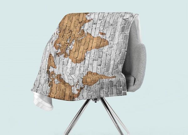 Torkkupeitto Drawn Map on the Wall 150x200 cm