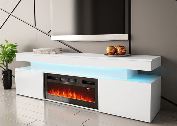 TV-taso Glossa 190 cm + sähkötakka + LED