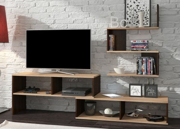 TV-taso + seinähylly 185 cm