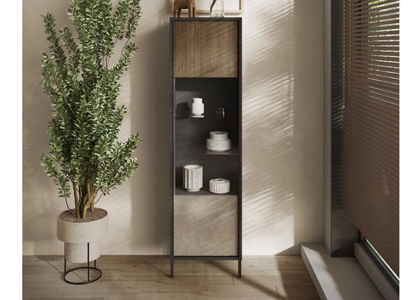 Vitriinikaappi Everest 55 cm, beige/mercury