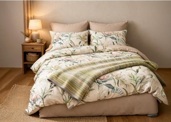 Vuodevaatesetti Vintage Garland, pussilakana 220x205 cm + 2 kpl tyynyliinoja 50x60 cm