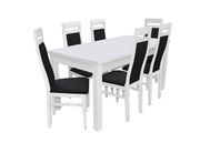 Jatkettava ruokapöytä 80x160-200 cm + 6 tuolia
