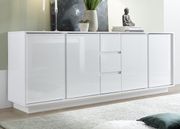 Kiiltävä valkoinen lipasto Ice 210 cm